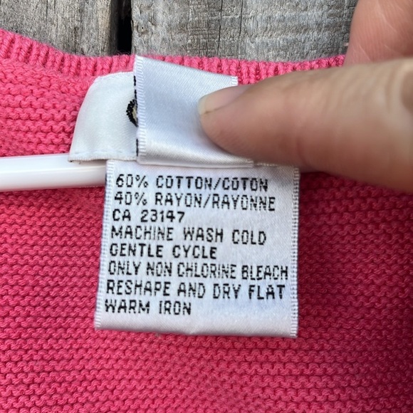 Talbots pink sweater cotton blend textured sleeveless top medium small xs Barbie - Picture 7 of 11